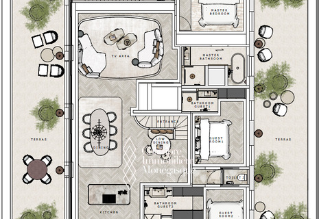 Boulevard des Moulins : Duplex Penthouse Entièrement Rénové