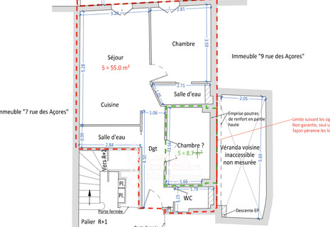 Grand 2 pièces rénové avec espace bureau / dressing