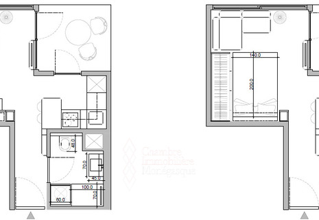 Riviera Palace / Studio aménagé en 2 pièces en cours de rénovation