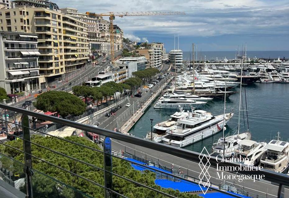 Très beau bureau sur le port de Monaco avec vue Grand Prix
