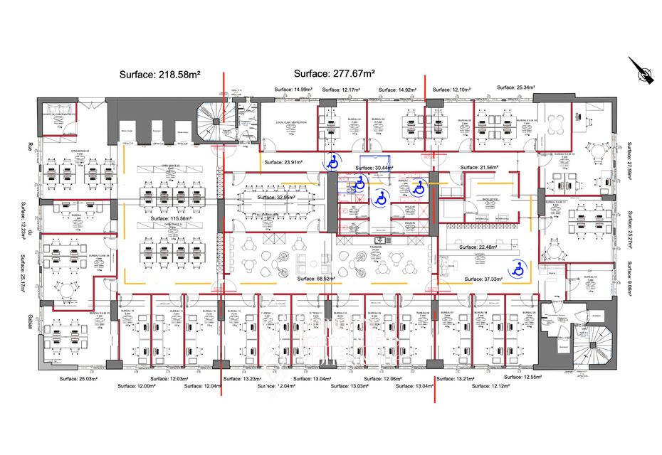 Fontvieille – grand plateau de bureaux à aménager, avec stockage